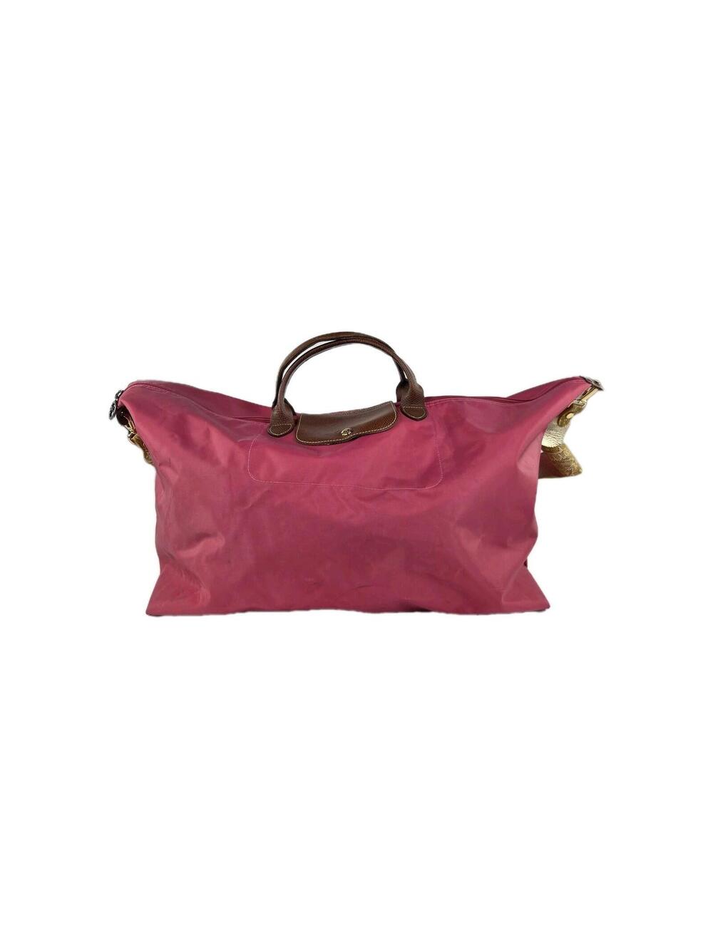 Longchamp Le Pliage Large Duffle Bag Pink Shoulder Strap Lightweight Travel Bag